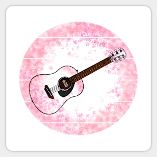 Floral Acoustic Guitar Japanese Cherry Blossom Guitarist Musician Sticker